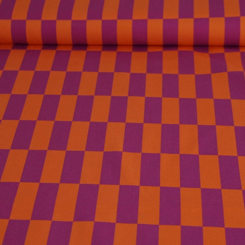 Baumwoll-Canvas Blocks orange violett
